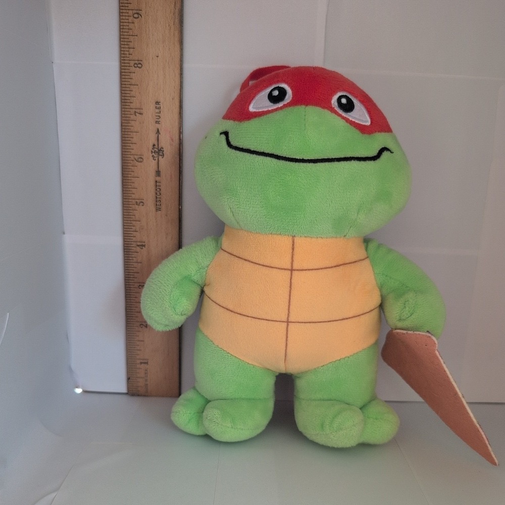 Teenage Mutant Ninja Turtles Tot Mutant Mayhem Raphael 7" Plush Soft Toy Pizza - Picture 12 of 16